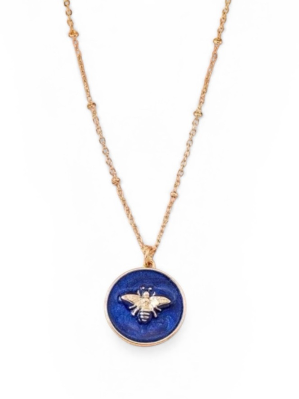 Gold Bee Pendant Necklace